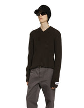 Ribbed wool V-neck sweater - | Dolce & Gabbana