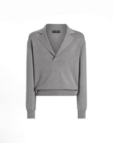 Wool sweater with V-neck and DG embroidery - | Dolce & Gabbana