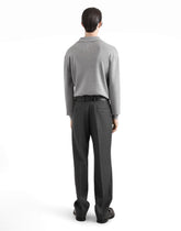 Wool sweater with V-neck and DG embroidery - | Dolce & Gabbana