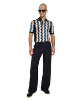 Short-sleeved polo-shirt with zig-zag inlay - | Dolce & Gabbana