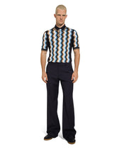 Short-sleeved polo-shirt with zig-zag inlay - | Dolce & Gabbana