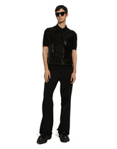 Wool and silk polo-shirt with sequins - | Dolce & Gabbana
