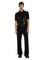 Wool and silk polo-shirt with sequins - | Dolce & Gabbana