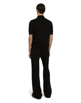 Wool and silk polo-shirt with sequins - | Dolce & Gabbana