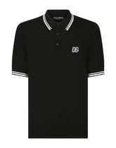 Short-sleeved polo-shirt with DG logo embroidery - | Dolce & Gabbana