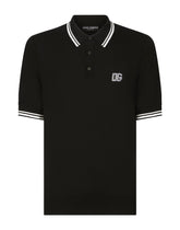 Short-sleeved polo-shirt with DG logo embroidery - | Dolce & Gabbana