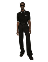 Short-sleeved polo-shirt with DG logo embroidery - | Dolce & Gabbana