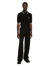 Short-sleeved polo-shirt with DG logo embroidery - | Dolce & Gabbana