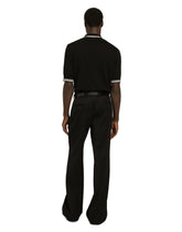 Short-sleeved polo-shirt with DG logo embroidery - | Dolce & Gabbana