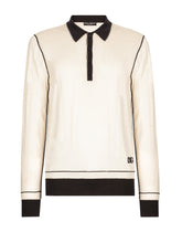 Long-sleeved silk polo-shirt - | Dolce & Gabbana