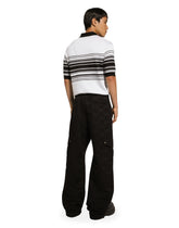 Silk jacquard V-neck polo-shirt with DG logo - | Dolce & Gabbana