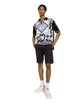 Marina-print silk polo-shirt - | Dolce & Gabbana