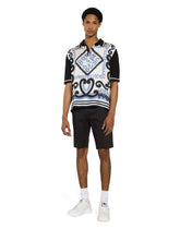 Marina-print silk polo-shirt - | Dolce & Gabbana