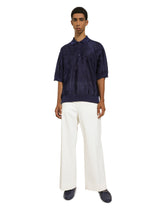 Oversize short-sleeved silk jacquard polo-shirt - | Dolce & Gabbana