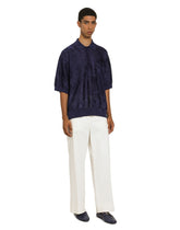 Oversize short-sleeved silk jacquard polo-shirt - | Dolce & Gabbana