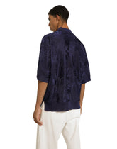 Oversize short-sleeved silk jacquard polo-shirt - | Dolce & Gabbana