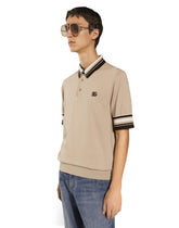 Silk polo-neck with DG embroidery - | Dolce & Gabbana