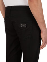 Black slim-fit stretch jeans - | Dolce & Gabbana