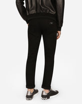 Black slim-fit stretch jeans - | Dolce & Gabbana