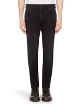 Washed black slim-fit stretch jeans - | Dolce & Gabbana