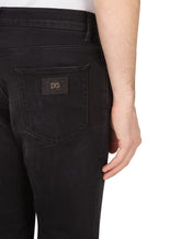 Washed black slim-fit stretch jeans - | Dolce & Gabbana