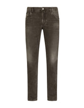 Gray wash slim-fit stretch jeans - | Dolce & Gabbana