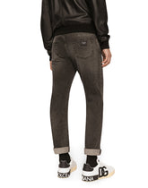 Gray wash slim-fit stretch jeans - | Dolce & Gabbana