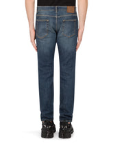 Blue wash slim-fit stretch jeans - | Dolce & Gabbana