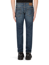 Blue wash slim-fit stretch jeans - | Dolce & Gabbana