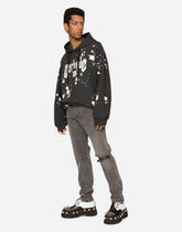 Gray slim-fit stretch jeans with rips - | Dolce & Gabbana