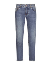 Mid blue wash slim-fit stretch jeans - | Dolce & Gabbana