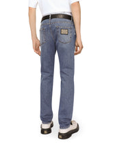 Mid blue wash slim-fit stretch jeans - | Dolce & Gabbana