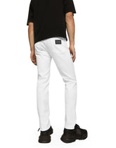 White slim-fit stretch jeans - | Dolce & Gabbana