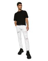 White slim-fit stretch jeans - | Dolce & Gabbana