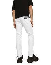 White slim-fit stretch jeans - | Dolce & Gabbana