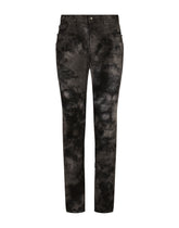 Marbled slim fit stretch jeans - | Dolce & Gabbana