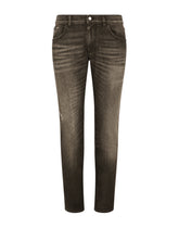 WASHED STRETCH DENIM SLIM JEANS - | Dolce & Gabbana