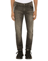 WASHED STRETCH DENIM SLIM JEANS - | Dolce & Gabbana