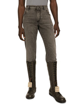 Slim fit stretch denim jeans with subtle abrasions - | Dolce & Gabbana