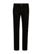 Slim-fit stretch black denim jeans - | Dolce & Gabbana
