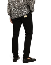 Slim-fit stretch black denim jeans - | Dolce & Gabbana