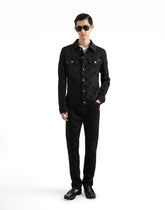 Slim-fit stretch cotton jeans with tag - | Dolce & Gabbana