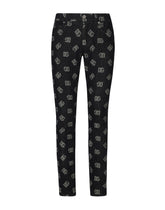 Slim-fit stretch jacquard jeans with DG Monogram design - | Dolce & Gabbana
