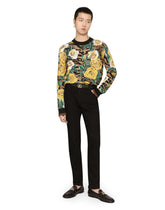 Black slim-fit stretch jeans with DG logo - | Dolce & Gabbana