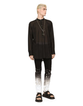 Slim-fit stretch jeans with brushstrokes and DG logo - | Dolce & Gabbana