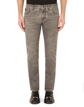 Gray wash skinny stretch jeans - | Dolce & Gabbana