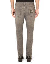 Gray wash skinny stretch jeans - | Dolce & Gabbana