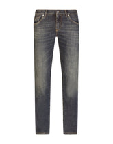 Light blue wash skinny stretch jeans - | Dolce & Gabbana
