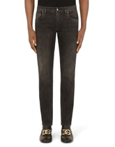 Black wash skinny stretch jeans - | Dolce & Gabbana