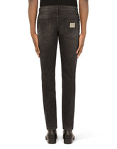 Black wash skinny stretch jeans - | Dolce & Gabbana